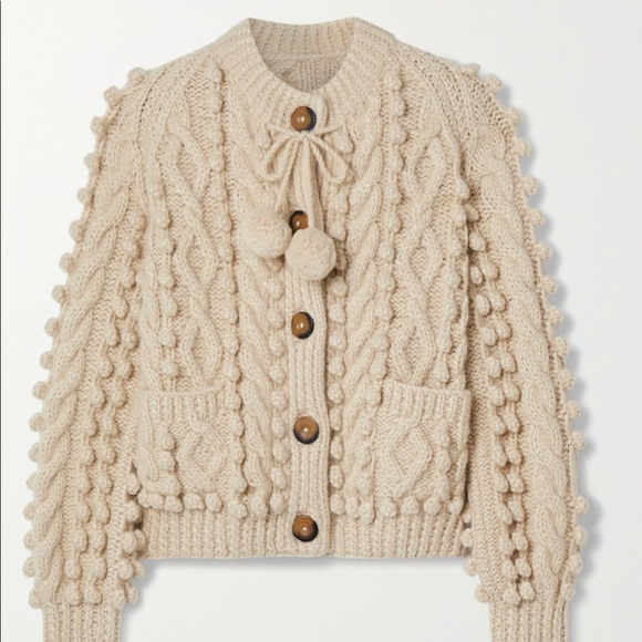 Doen Pomme Cotton Cardigan in cream - Picture 2 of 8
